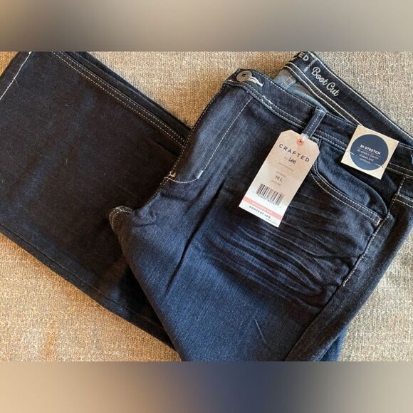 Crafted by Lee Bootcut Bi Stretch Jeans Size 16 Long Color Skyline NWT - Picture 2 of 7